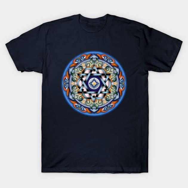 Mandala Shalom V2 T-Shirt by Peter Awax